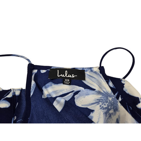Lulus Love for Lanai Tropical Resort Navy Blue Floral Print Two-Piece Maxi XS - Picture 7 of 8